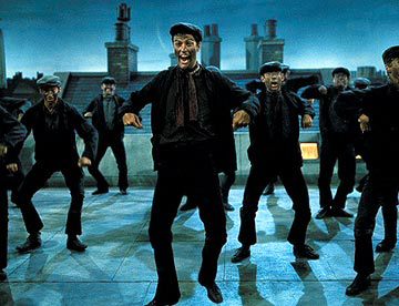 Chimney sweep Step in Time! production number from Mary Poppins, the movie. Photo via Wikimedia. Public Domain