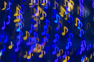 De-focused note melody background for a song via Shutterstock