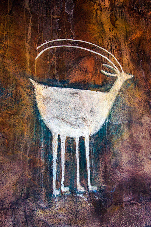 Native American art decorates the watchtower interior South Rim, Grand Canyon National Park, Arizona